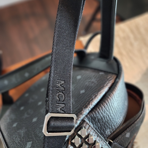 MCM Visetos Small Side Stud Backpack Black - Picture 14 of 15